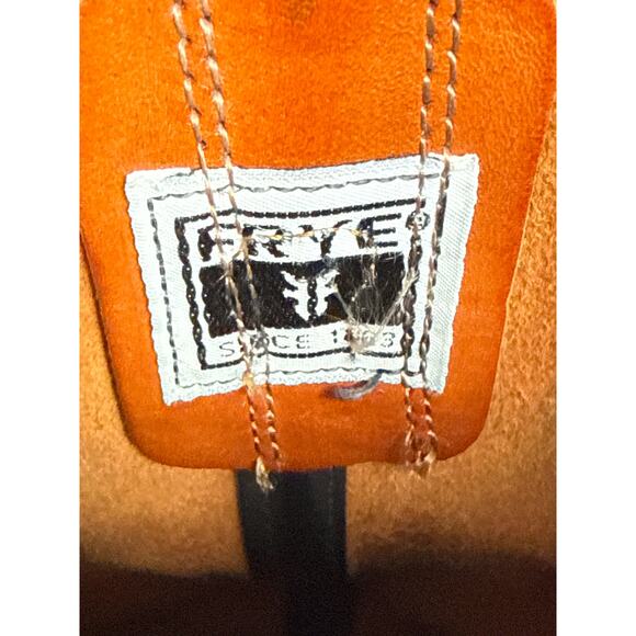 Frye Harness 12R Motorcycle Cowboy Boots Womens 9M Camel Brown Leather Cognac - Picture 8 of 11